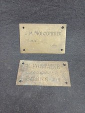 Lot x2 plaques laiton boite