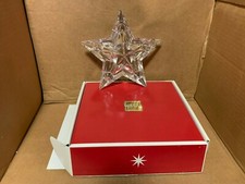 Clear Lead Crystal Mikasa Stellar Star Shaped Candle Holder Christmas Decoration