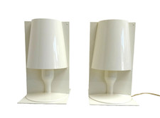 TWO "TAKE" KARTELL TABLE LAMPS VINTAGE WHITE ACRYLIC FERRUCCIO LAVIANI ITALY