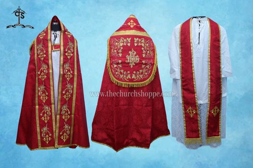 Cope stole ensemble rouge - cope,