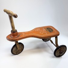 Antique Kiddie Kar Walker Wood Riding Early 1900's H. C. White Co Red