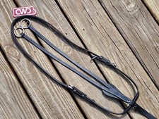 CWD Black Leather White Stitched Running Martingale - Size 2 (Cob) - NWT!