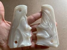 NEW SMOOTH WHITE PEARL RESIN GRIP FOR COLT 1911 GOVERNMENT FULL SIZE WRAP ROUND