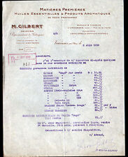 VINCENNES (94) IMPORT RAW MATERIAL ESSENTIAL OILS "M. GILBERT" in 1919
