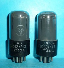2 RCA JAN CRC 6SN7GT VT-231 Tubes Gray Glass Copper Grid Posts Tested