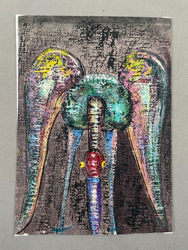 Oiseau gouache sur papier - oiseau,,