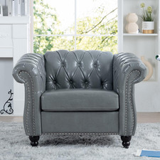 Modern 39" Gray Chesterfield