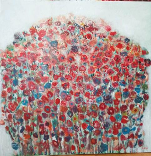 Grand tableau bouquet fleurs - tableau,