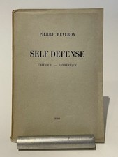 REVERDY (Pierre). Self Defense. Critique - esthétique. chez l'auteur 1919