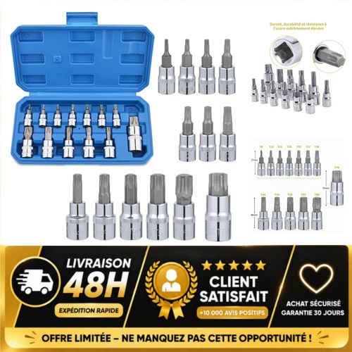 Coffret douilles torx femelle - coffret,