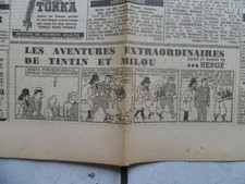 TINTIN / JOURNAL  LE SOIR  NUM  145  /  22 JUIN  1942 /  TINTIN  SECRET  LICORNE