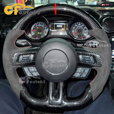 Alcantara Leather Real Carbon Fiber Steering Wheel For 2018-2023 Ford Mustang GT