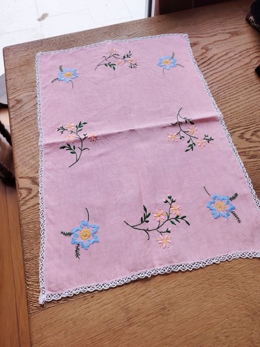 Grand napperon coton - , rose