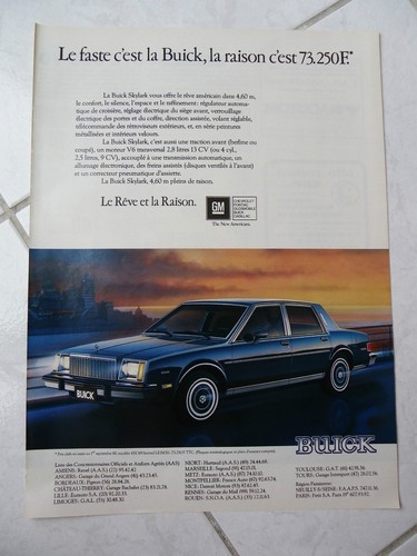 Publicité buick skylark 1980 - skylark,