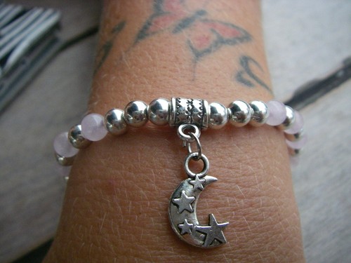 Bracelet perles roses dragon