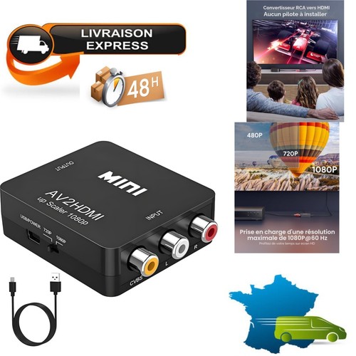 Convertisseur rca vers hdmi - av,