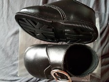 Chaussure cérémonie mariage baptéme enfant garçon bébé noir mat en 19