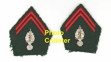 TRAIN - Pair of officer collar patches - silver cinnamon on green background