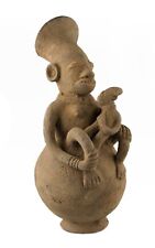 Jarre Mangbetu figurative 29 cm - Vase en Terre Cuite RDC - Art Africain 17289