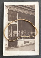 Photo card postcard storefront CHAPELIER Au Bonheur Des Dames. Employees