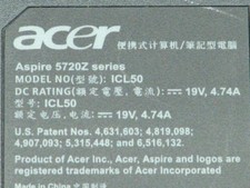 Boîtier Dessous Acer Aspire