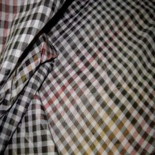 Tissu Taffetas vichy , anthracite, cuivre en 1.50m de large