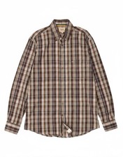 CAMEL ACTIVE Mens Regular Fit Shirt Medium Brown Plaid Cotton DT06