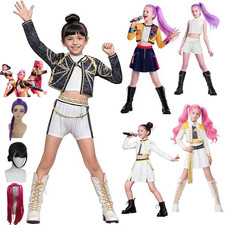 Kids Girls K-Pop Demon Hunters Costume Rumi Mira Zoey Cosplay Fancy Dress Outfit
