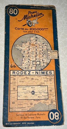 1940 michelin map rodez - map,