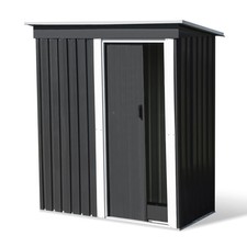 Abri de jardin 1,3 m² gris en acier galvanisé