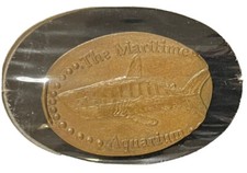 Maritime Aquarium Megalodon Whale Fish Ocean  Kronosaurus Elongated Penny Coin