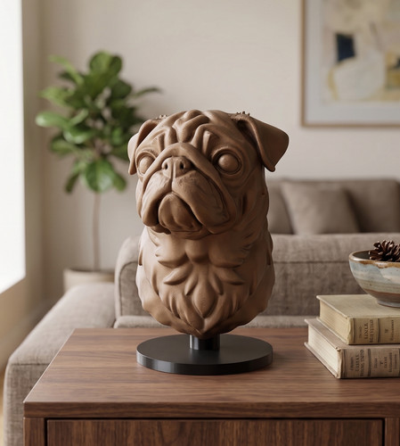 Buste carlin effet bronze - effet,