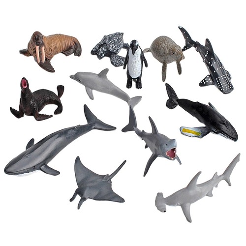 12x figurine réaliste requin - figurine,