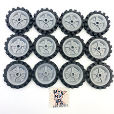 12 Knex Tires Medium 2.5" Gray/Silver Wheels - K'nex Replacement Parts