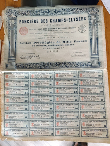 Bon porteur foncière des - bon, "foncière