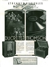 1936 Ducretet Thomson Vintage Magazine Radio Ad 