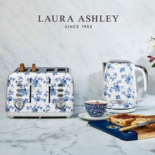 Laura Ashley Bouilloire 1,7L Ébullition Rapide + Grille-Pain 4 Tranches Décongél