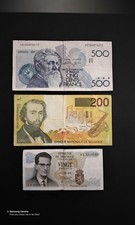 Lot 3 Billets De Banque Belge 500fr C.Meunier & 200fr A.Sax & 20f Roi Baudouin