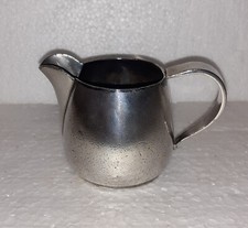 ANCIEN  POT OU CRUCHE A CREME EN METAL ARGENTE ORFEVRE WISKEMANN BELGIQUE
