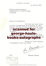 GEORGES SIMENON~LETTER~MAYOR OF LIEGE~1966 - SIGNED