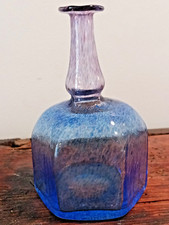 Blue bottle by Bertil Vallien, for Kosta Boda.  Signed and numbered