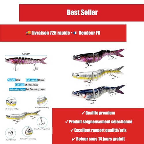 Leurres pêche articulés 3 - de,