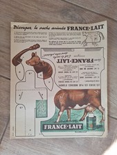 OLD ADVERTISING CUTOUT FRANCE MILK COW ANIMATED MILK POWDER 1960