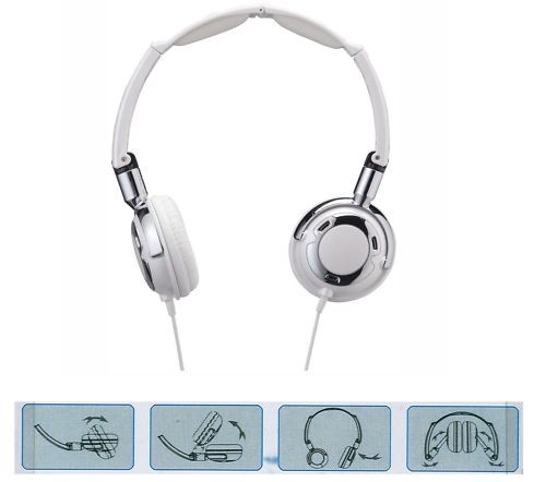 Casque ecoute blanc stéréo - d'ecoute,