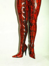 Latex 100% Promotion Bottes Noir- Rouge 42-46 Fétiche Domina Sexy Pologne