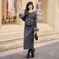 Veste Et Jupe Longue Grise