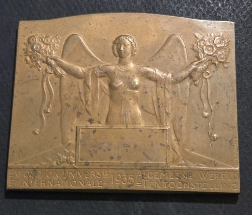 Plaquette bronze exposition - bronze,