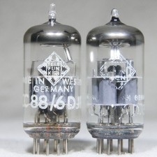Matched Pair Telefunken ECC88/6DJ8 O-Getter Diamond on Bottom Germany Strong