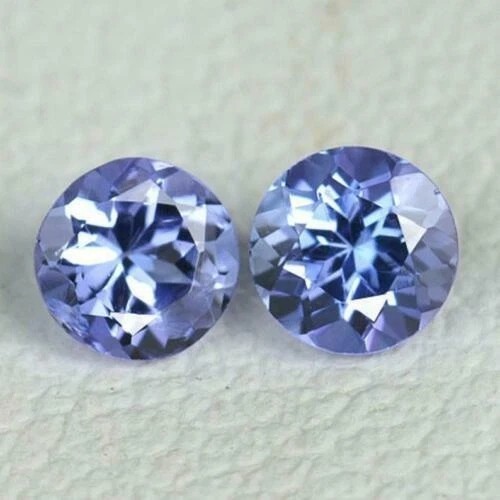 Paire tanzanites bleu - de,