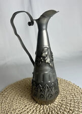 ? Pewter vase decorative jug art antique floral pot